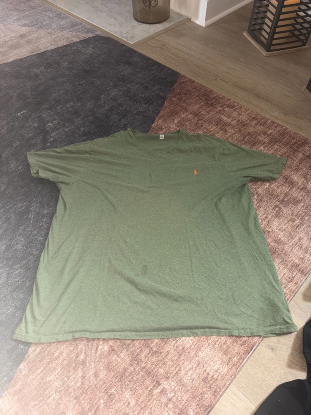 Polo by Ralph Lauren Olive Green Short Sleeve Crewneck Tee with Orange Pony